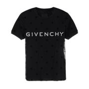 Givenchy Svarta T-shirts och Polos med Vit Tryck Black, Dam