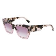 Salvatore Ferragamo Rosa Acetat Solglasögon för Kvinnor Multicolor, Da...