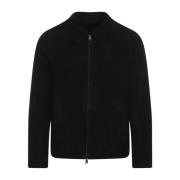 Brioni Svart Krage Blouson Jacka Black, Herr