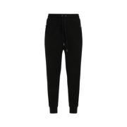 Dolce & Gabbana Svarta bomulls joggingbyxor med logobroderi Black, Her...