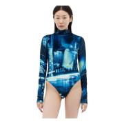 Jean Paul Gaultier Sammet Bodysuit Fashion Fiction Collection Blue, Da...