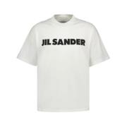 Jil Sander Bomull T-shirt - Porslin Vit White, Herr