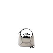 Alexander McQueen Kristall Hobo Mini Väska - Elfenben Beige, Dam