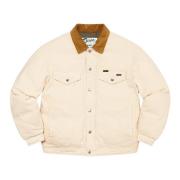 Supreme Canvas Down Trucker Jacket Natural Beige, Herr