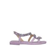 ALMA EN PENA Rhinestone Snake Flat Sandal Purple, Dam