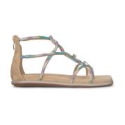 Alma EN Pena Glitterrem Dragkedja Sandal Beige, Dam