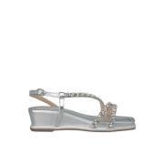 Alma EN Pena Rhinestone wedge sandal strips Gray, Dam