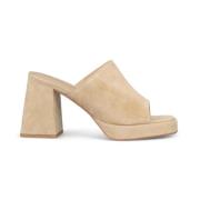 Alma EN Pena Läder Plattformsandal Beige, Dam