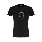 Trussardi Svart T-shirt med Print Logo Black, Herr