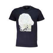 Cavalli Class Tryckt Logot-shirt Kortärmad Rund Hals Blue, Herr