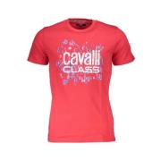 Cavalli Class Tryckt Logotyp Rund Hals T-shirt Red, Herr