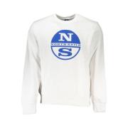 North Sails Vit Bomullsweatshirt med Print Logo White, Herr