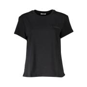 Patrizia Pepe Snygg Rundhals T-shirt Black, Dam