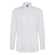 Boggi Milano Slim fit bomulls satin skjorta White, Herr