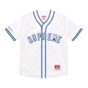 Supreme Begränsad upplaga Satin Baseball Jersey Vit White, Herr