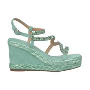 Alma EN Pena Zigzag Pärla Kil Sandal Green, Dam