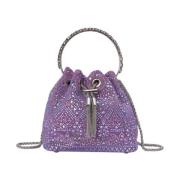 ALMA EN PENA Rhinestone Clutch Väska Purple, Dam