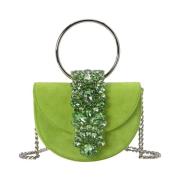 ALMA EN PENA Måne Flap Clutch Väska Green, Dam