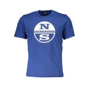 North Sails Tryck Logo Rund Hals T-shirt Blue, Herr