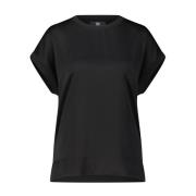 Riani Satin-Crêpe T-Shirt Black, Dam