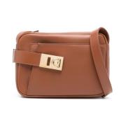 Salvatore Ferragamo Brun läder crossbody väska Gancini Brown, Dam