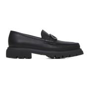 Salvatore Ferragamo Svarta Läderloafers med Gancini-spänne Black, Herr