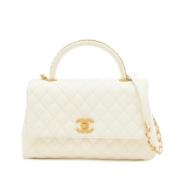 Chanel Vintage Pre-owned Laeder handvskor White, Dam