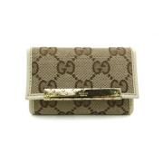 Gucci Vintage Pre-owned Canvas nyckelhllare Beige, Dam