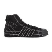 Y-3 Canvas High-Top Sneakers Svart Plattform Black, Herr