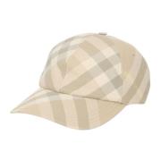 Burberry Beige Check Baseball Hat Beige, Herr