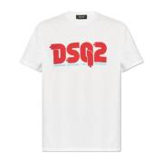 Dsquared2 T-shirt med logotyp White, Herr