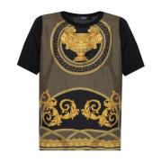 Versace Tryckt Topp Black, Dam