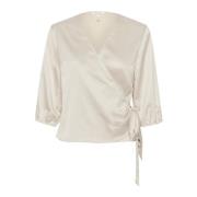 Part Two Elegant Wrap Blus Havre Beige, Dam