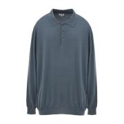 Brioni Långärmad Ull Siden Polo Gray, Herr