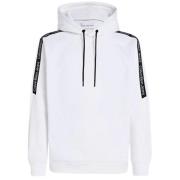 Calvin Klein Logo Tape Hoodie Vit Svart White, Herr