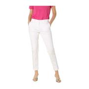 Mason's Slim Women's Chino Byxor i Stretch Satin White, Dam