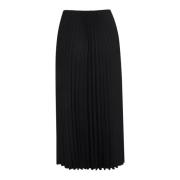 InWear Elegant Plisserad Midi Kjol Black, Dam