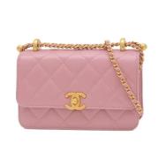 Chanel Vintage Pre-owned Laeder axelremsvskor Pink, Dam