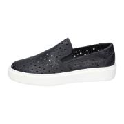 Stokton Läder Slip-On Sneakers för Män Black, Herr