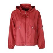 Moncler Kort Parka Kappa Red, Dam