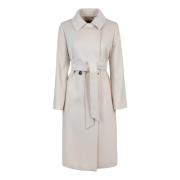 Max Mara Studio Klassisk dubbelknäppt ullrock Beige, Dam