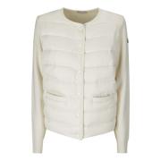 Moncler Stilig Cardigan Jacka för Män White, Dam