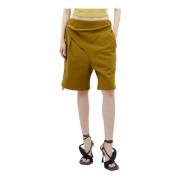 Ottolinger Bomull-Jersey Wrap Shorts Green, Dam