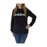 Adidas Svart Tryckt Huva Tröja Dam Black, Dam