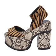 Jeffrey Campbell Kvinnors Sandaler i Kalvskinn Multicolor, Dam