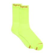 Supreme Begränsad upplaga Crew Socks Fluorescerande Gul Yellow, Unisex