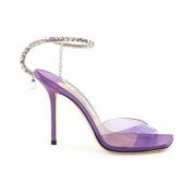 Jimmy Choo Elegant sandal i PVC och satin Purple, Dam