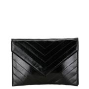 Yves Saint Laurent Vintage Pre-owned Laeder kuvertvskor Black, Dam