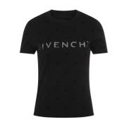 Givenchy Svart T-shirt med grå logotyp Black, Dam