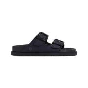 Birkenstock Svarta Läderflätade Sandaler Black, Herr